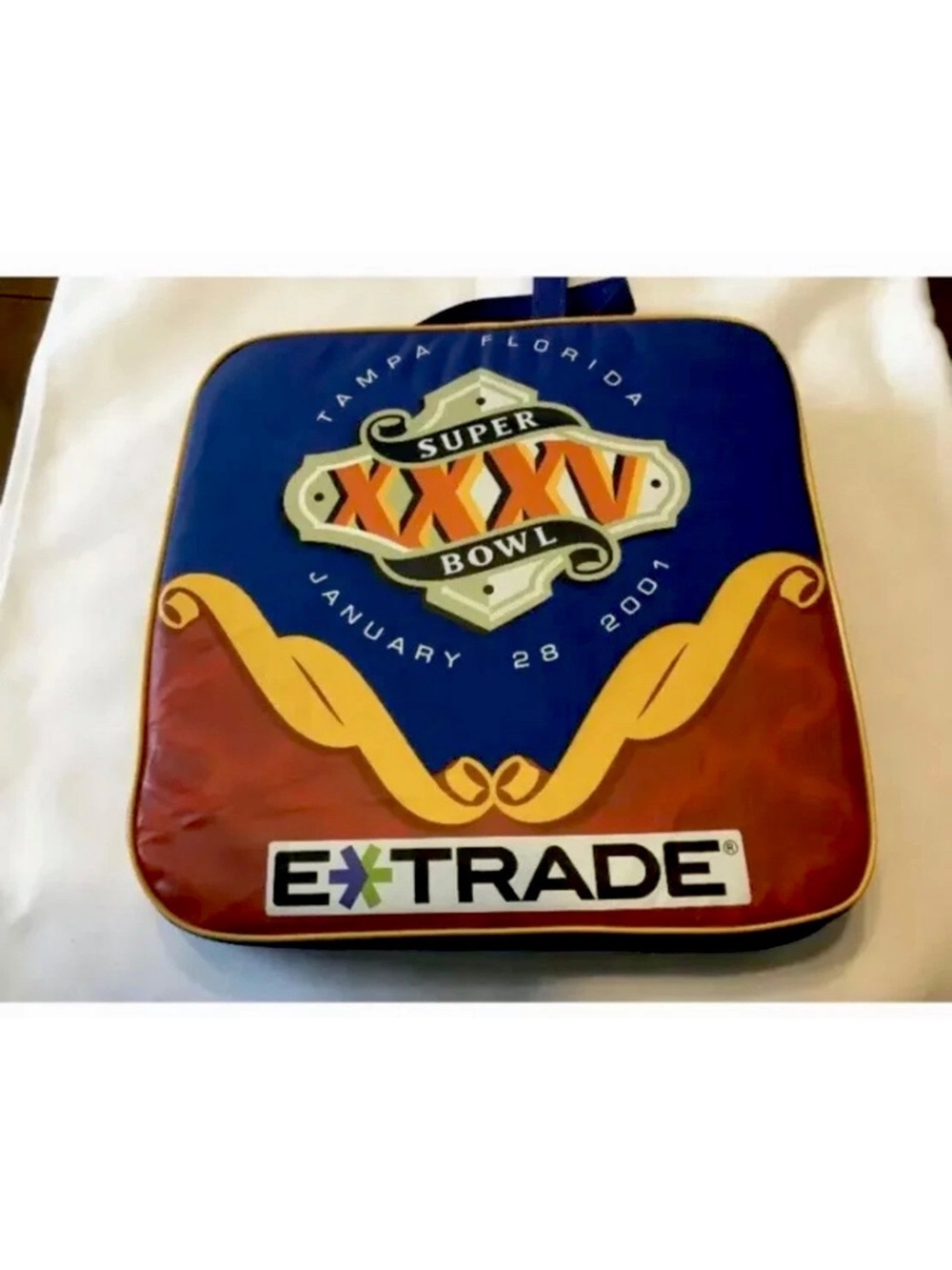 2001 NFL SUPER BOWL XXXV NY GIANTS vs BALTIMORE RAVENS SOUVENIR SEAT CUSHION